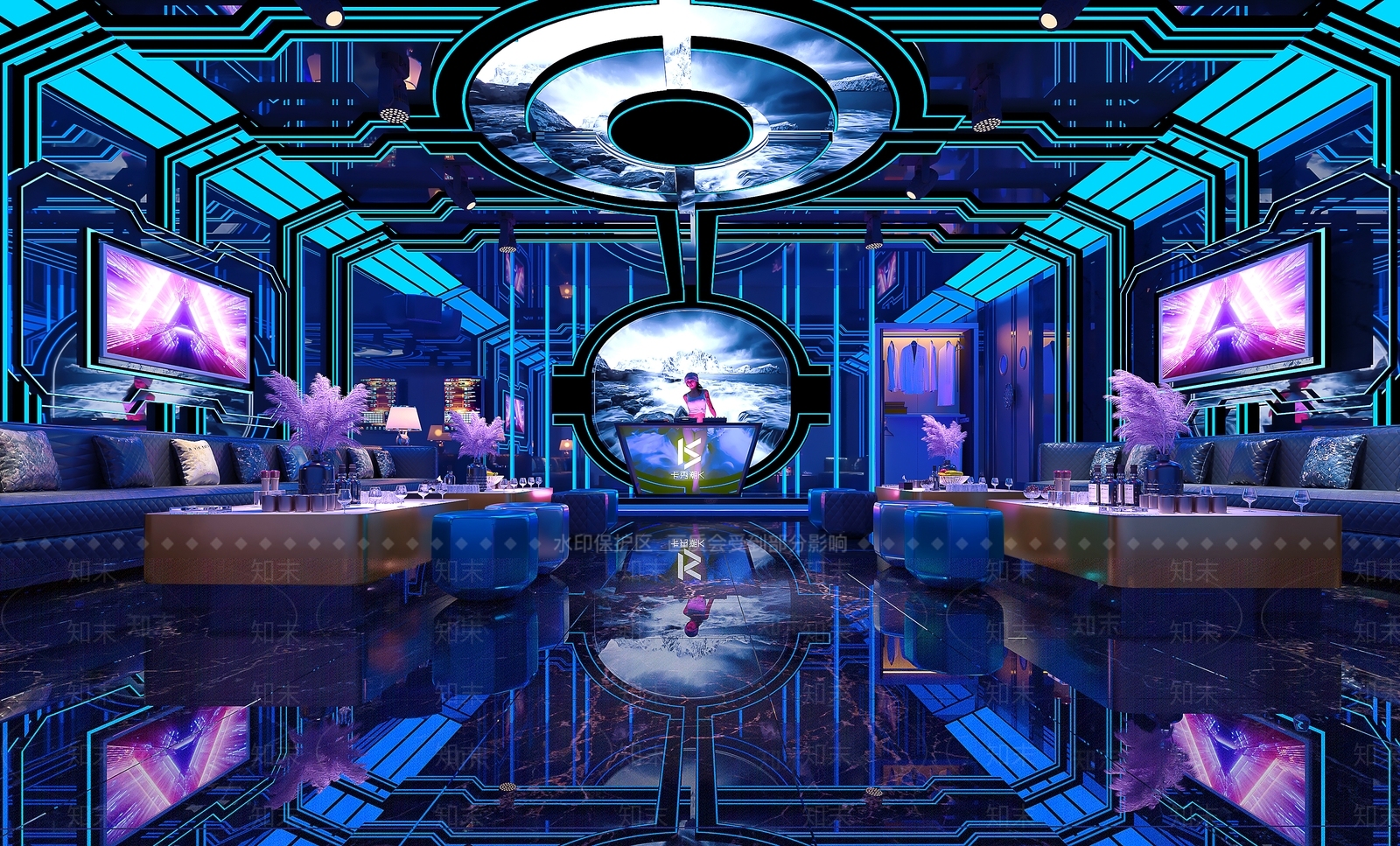 现代科技感KTV包厢3D模型下载【ID:1131348903】