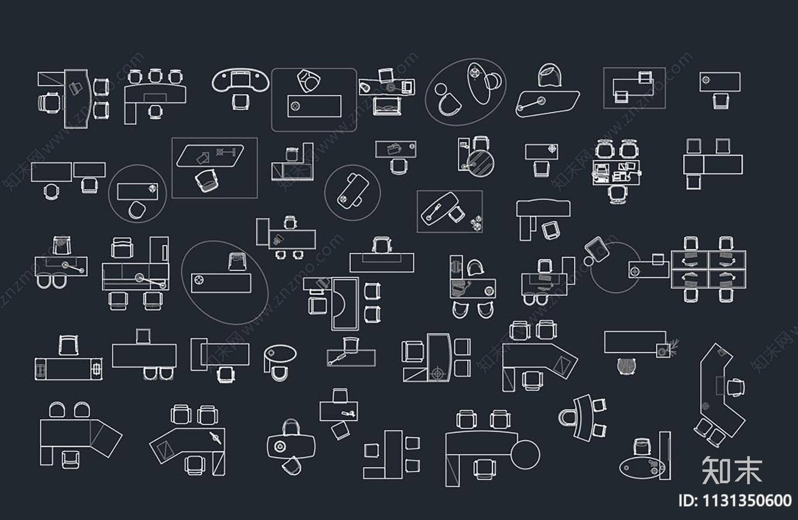 办公桌施工图下载【ID:1131350600】
