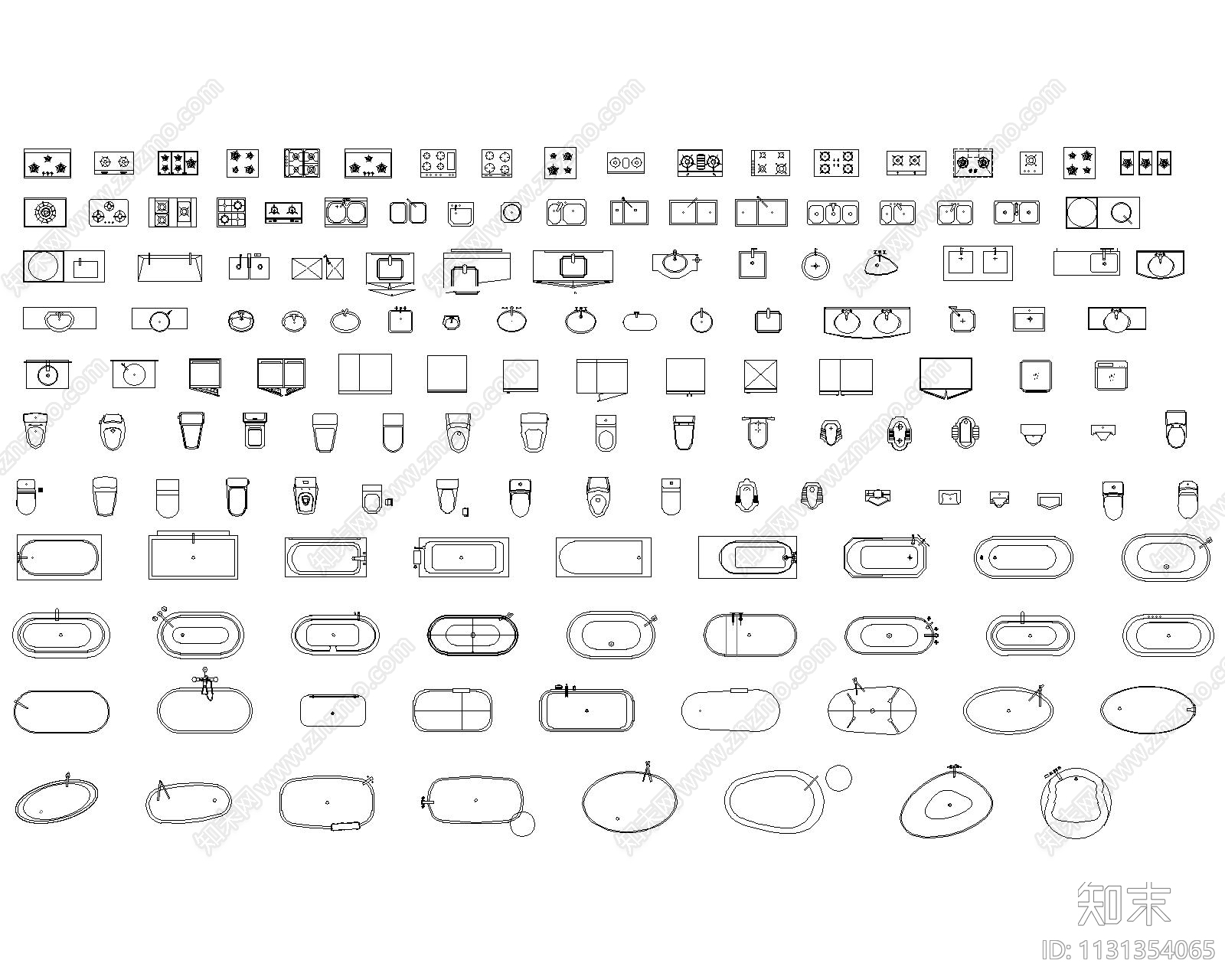 厨卫用具马桶浴施工图下载【ID:1131354065】