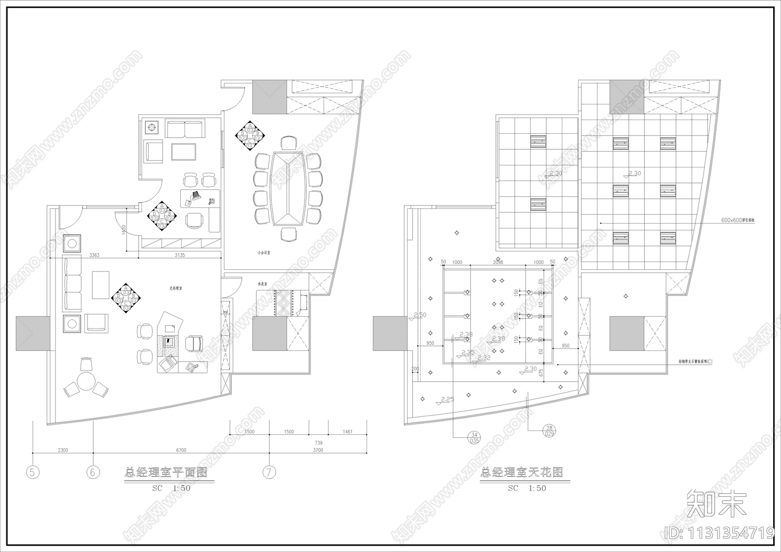 保险公司办公楼全套装修cad施工图下载【ID:1131354719】