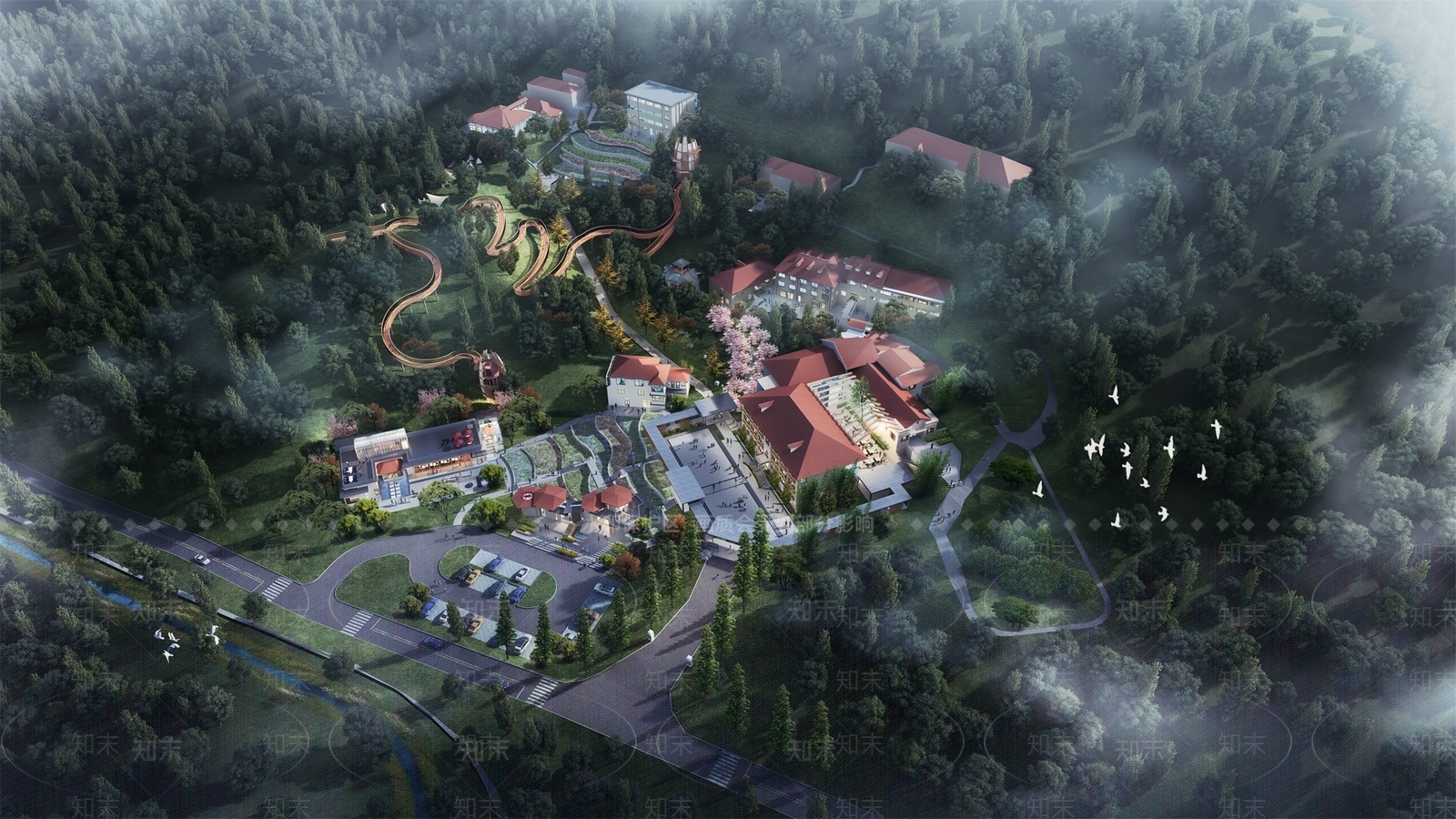法式山地老别墅老洋房建筑改造酒店建筑SU模型下载【ID:1131360034】
