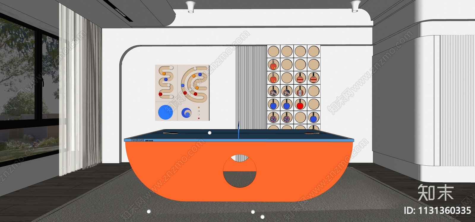 乒乓球台SU模型下载【ID:1131360335】
