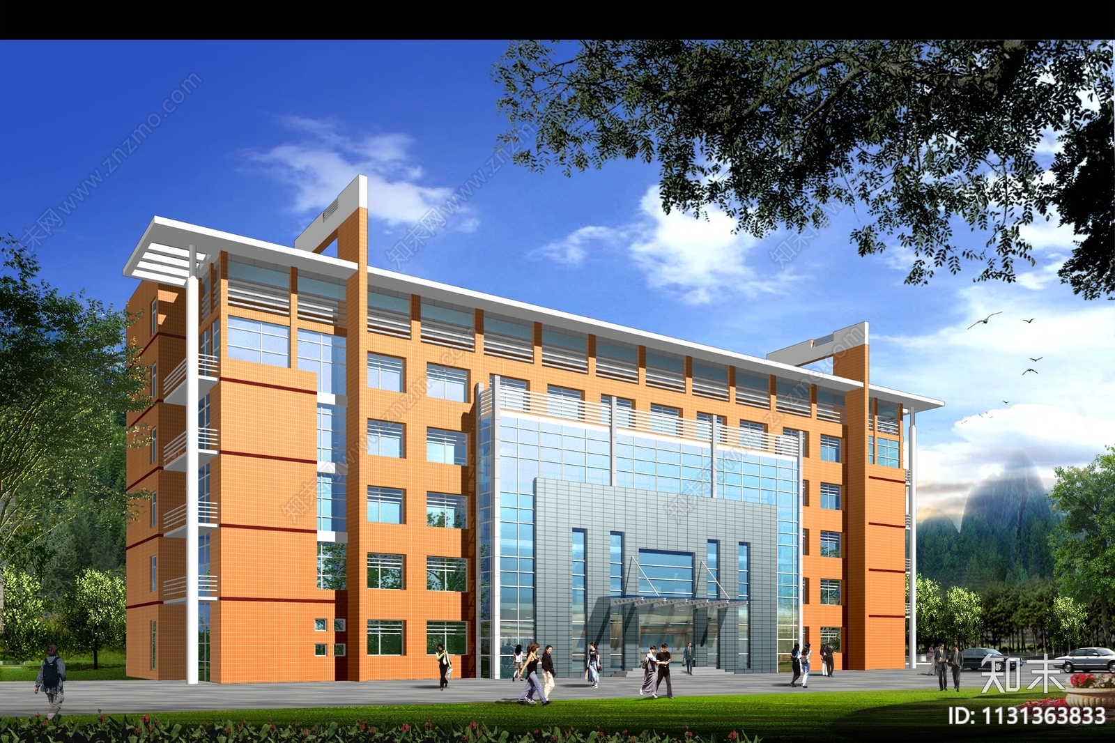 多层办公楼效果图施工图下载【ID:1131363833】