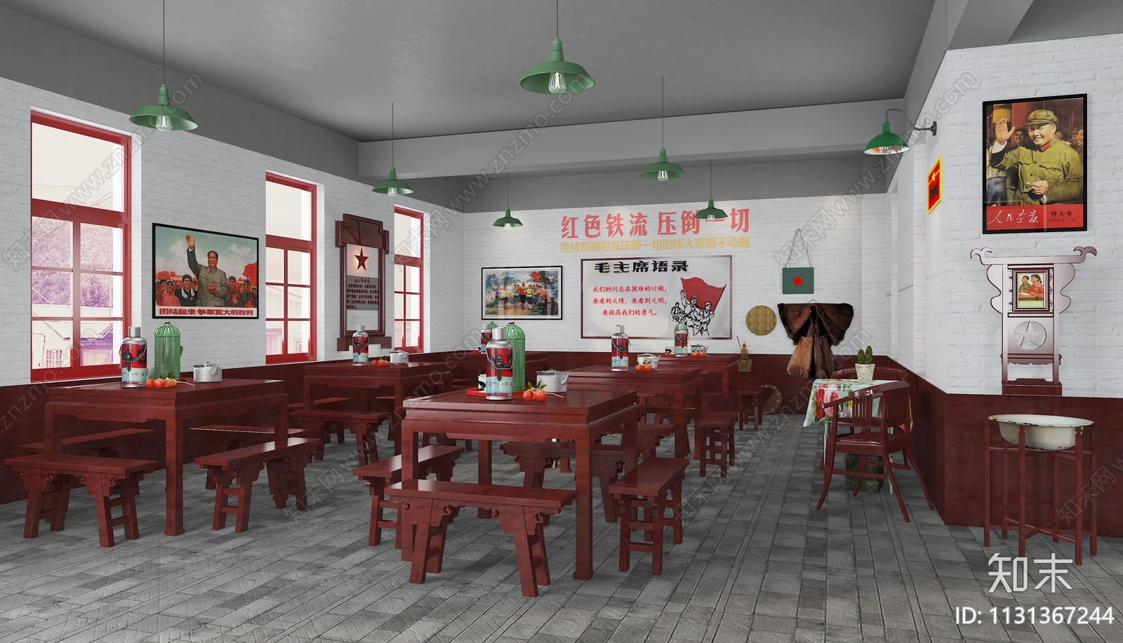 工业风复古怀旧中餐厅3D模型下载【ID:1131367244】