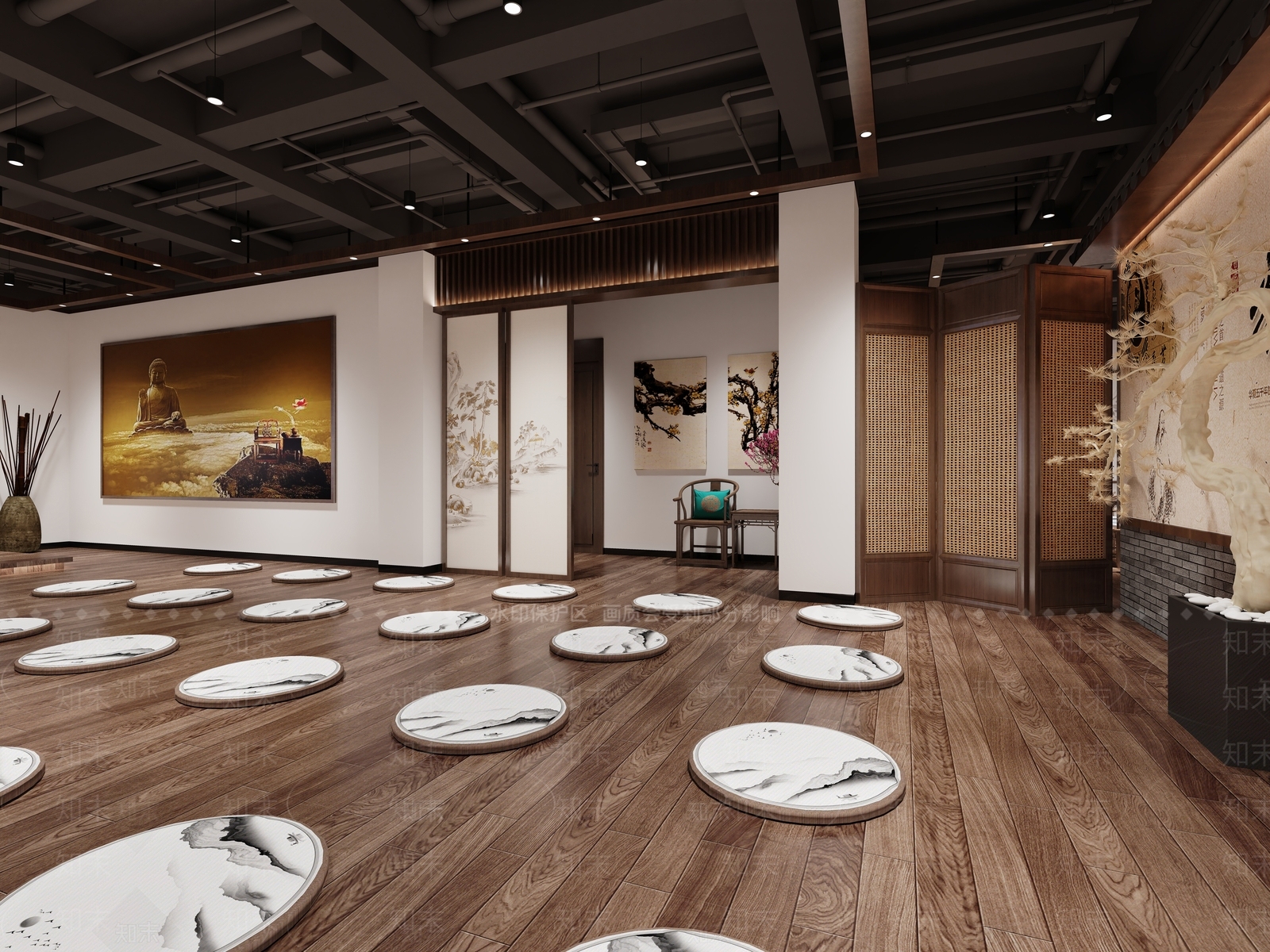 新中式道教禅意学堂3D模型下载【ID:1131369494】