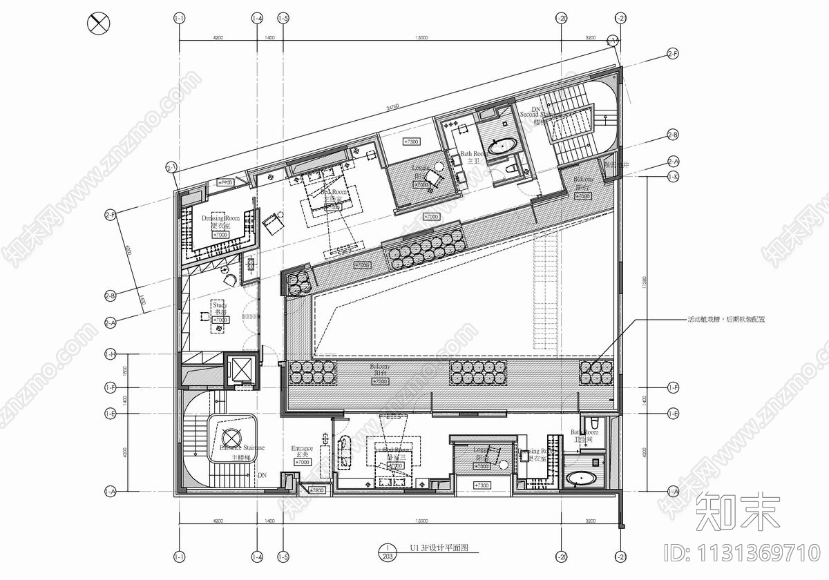 四层合院别墅室内cad施工图下载【ID:1131369710】