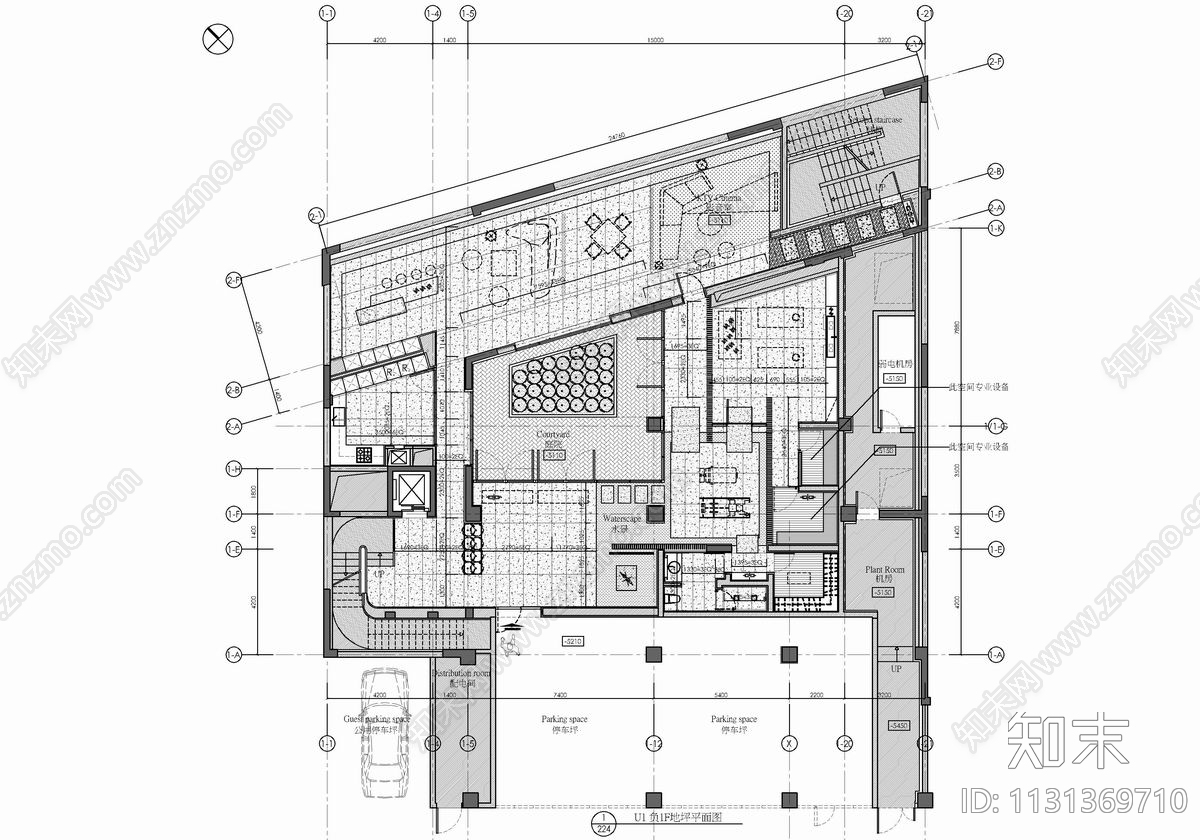 四层合院别墅室内cad施工图下载【ID:1131369710】