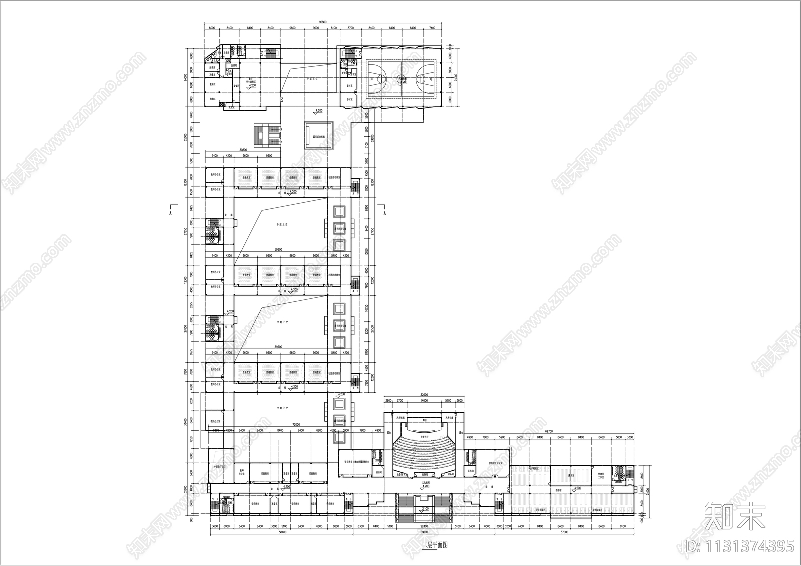 小学建筑cad施工图下载【ID:1131374395】