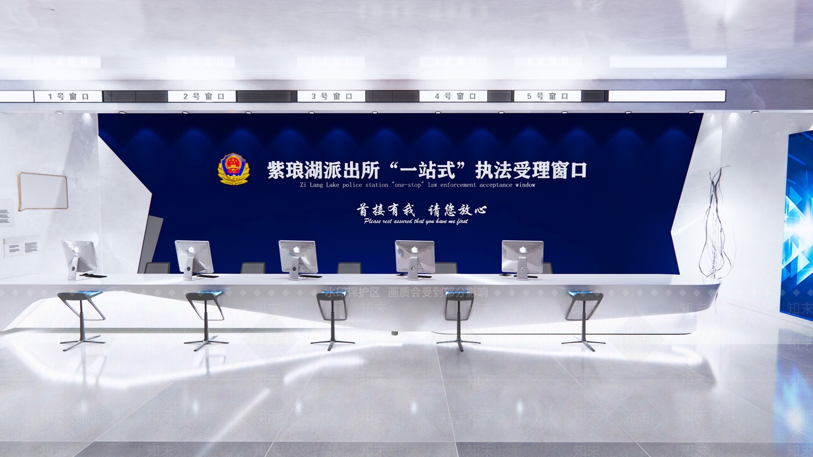 现代办事大厅SU模型下载【ID:1131542282】