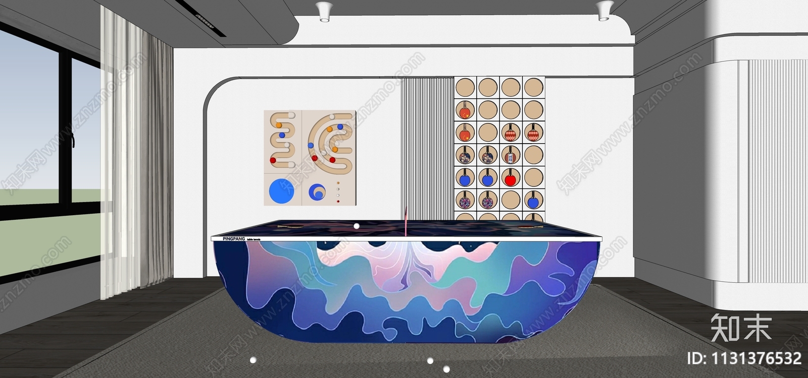 乒乓球台SU模型下载【ID:1131376532】