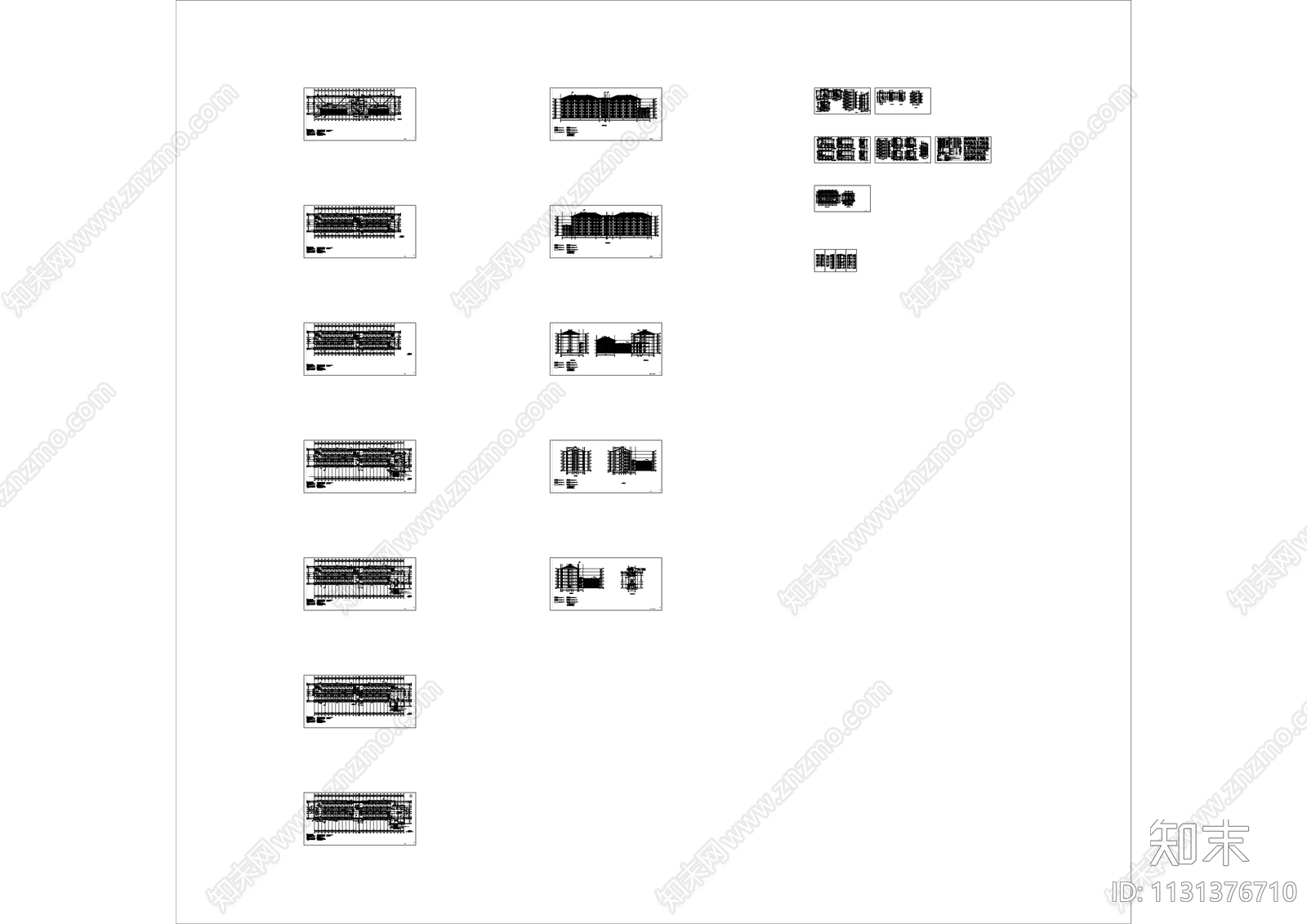 实验初中宿舍楼建筑cad施工图下载【ID:1131376710】