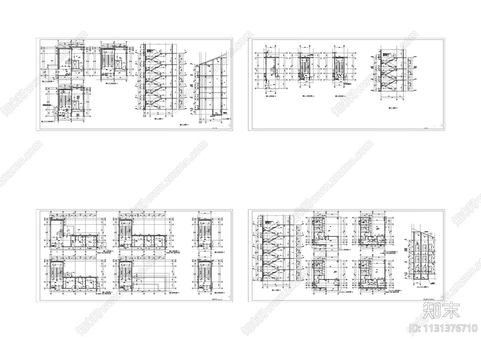 实验初中宿舍楼建筑cad施工图下载【ID:1131376710】