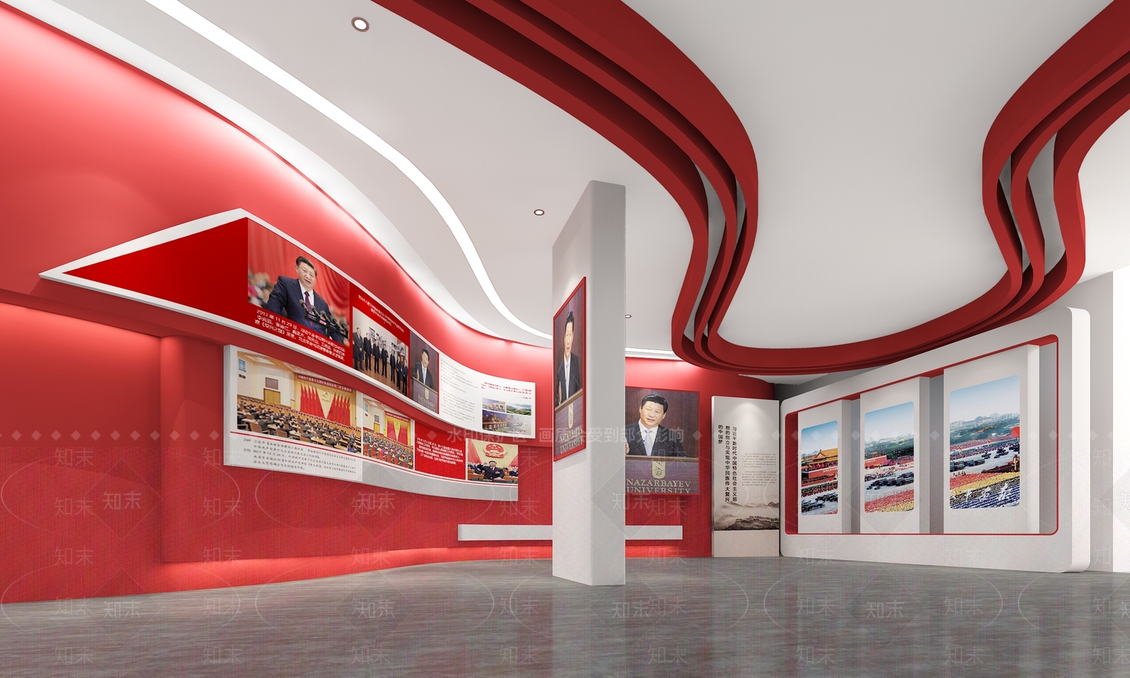 现代党建展厅SU模型下载【ID:1131380895】