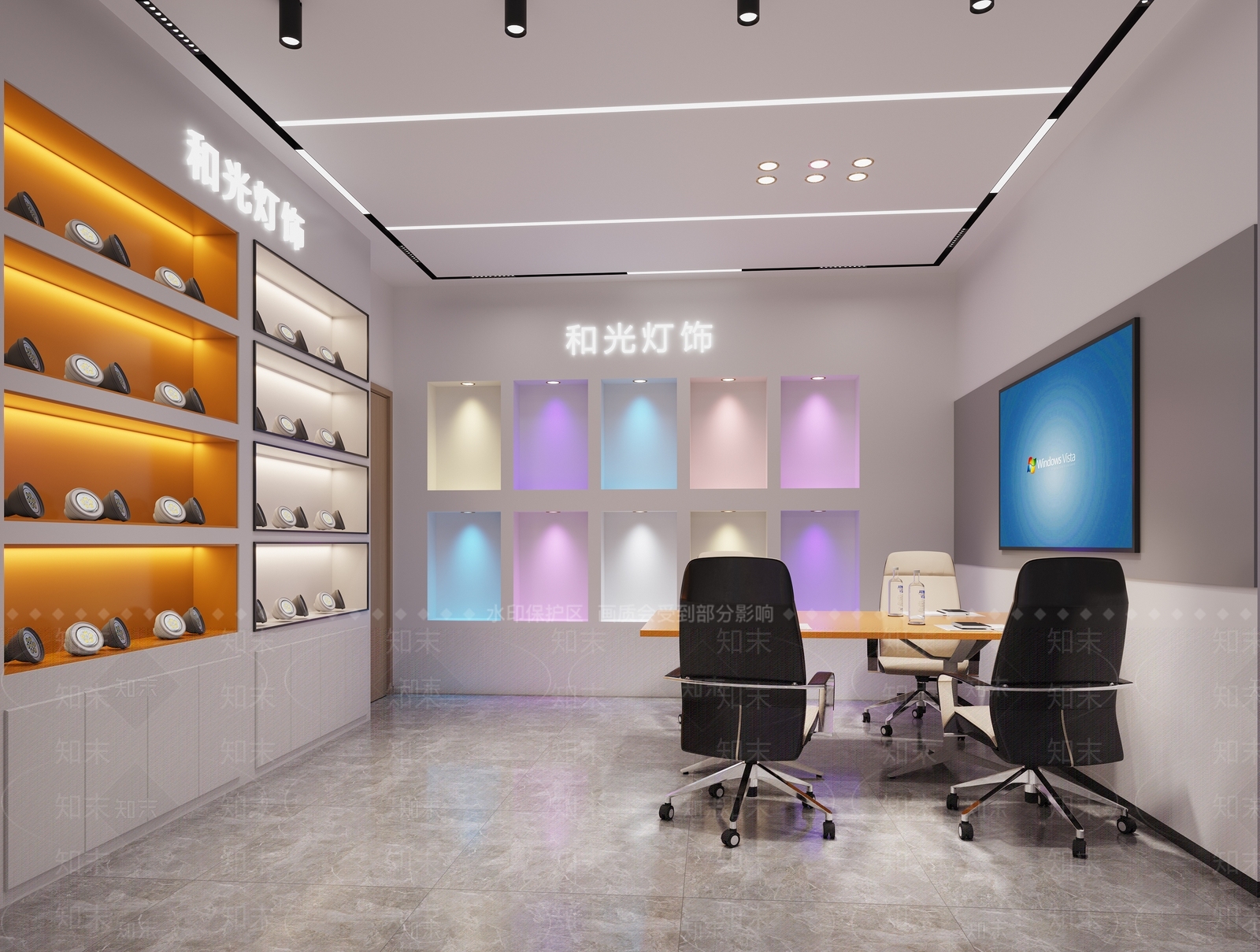 现代灯具展厅3D模型下载【ID:1131381761】