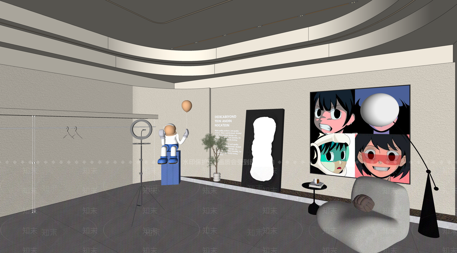 现代直播间SU模型下载【ID:1131385377】