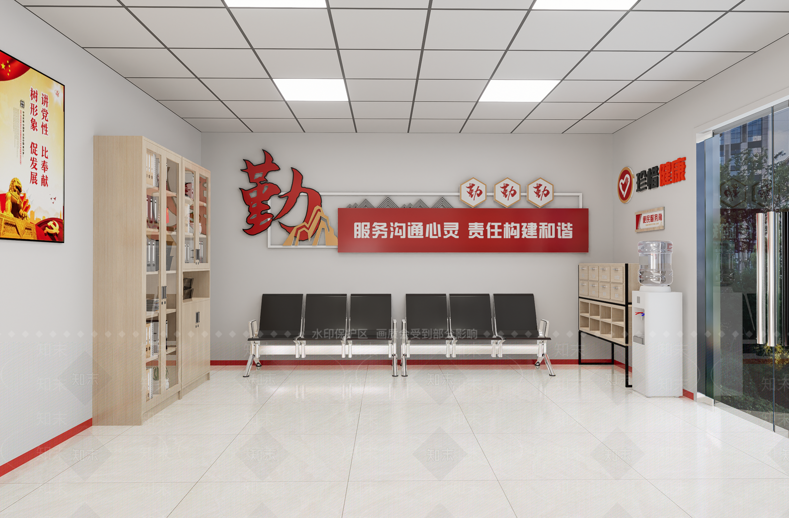 现代党政服务中心SU模型下载【ID:1131385381】