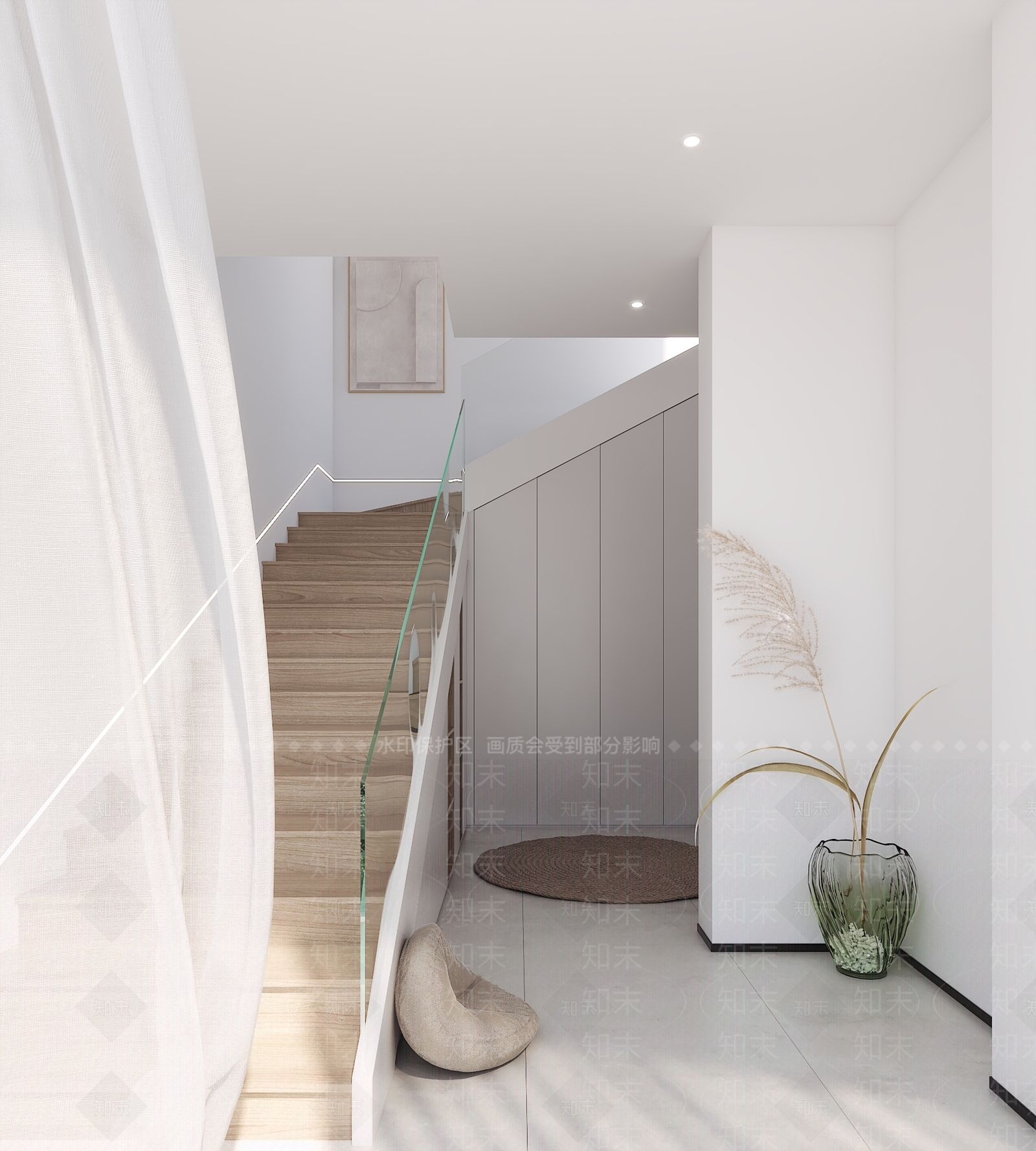 现代楼梯间3D模型下载【ID:1131386715】