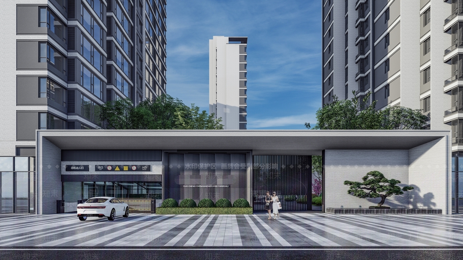 现代入口大门SU模型下载【ID:1131388021】