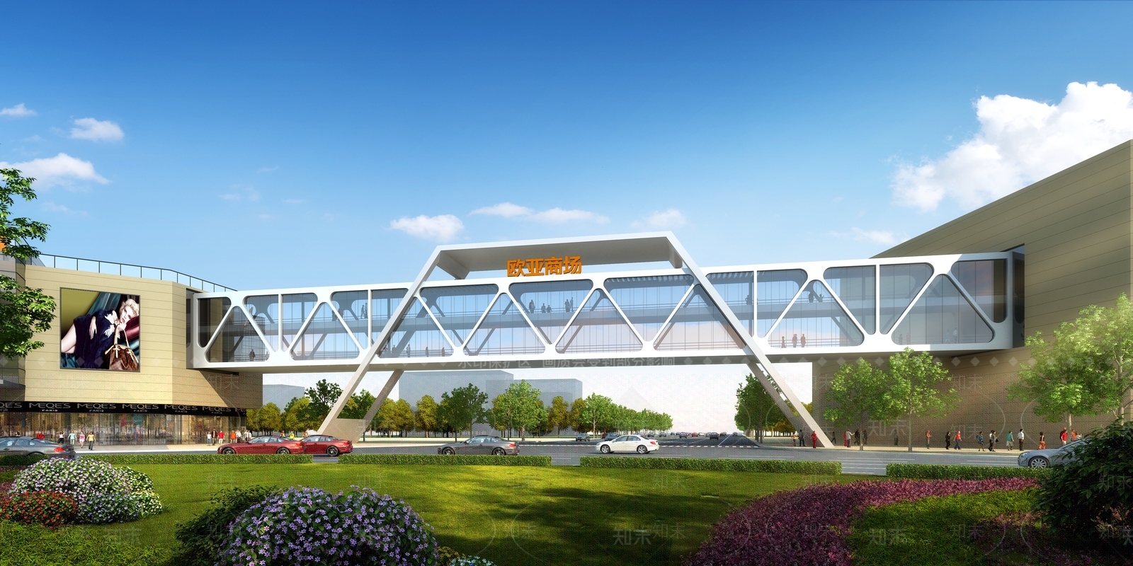 现代空中连廊SU模型下载【ID:1131388191】