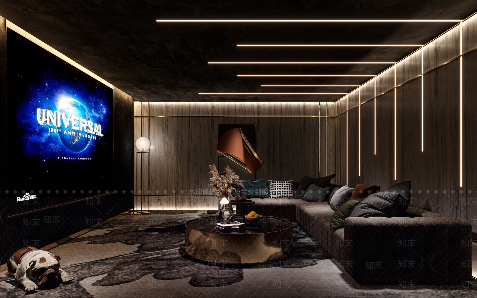 现代影音室3D模型下载【ID:1131394153】
