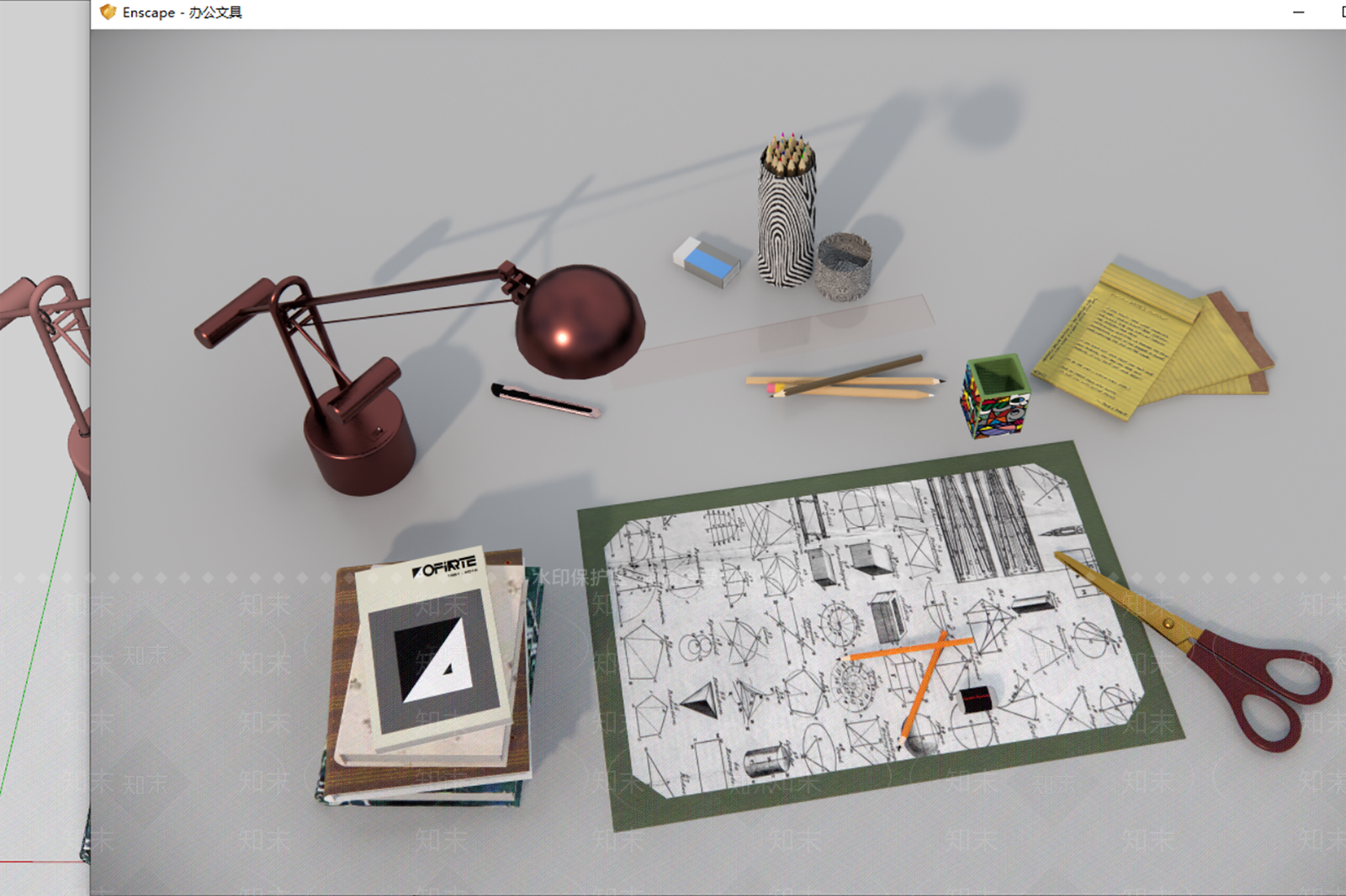 办公文具SU模型下载【ID:1131395646】