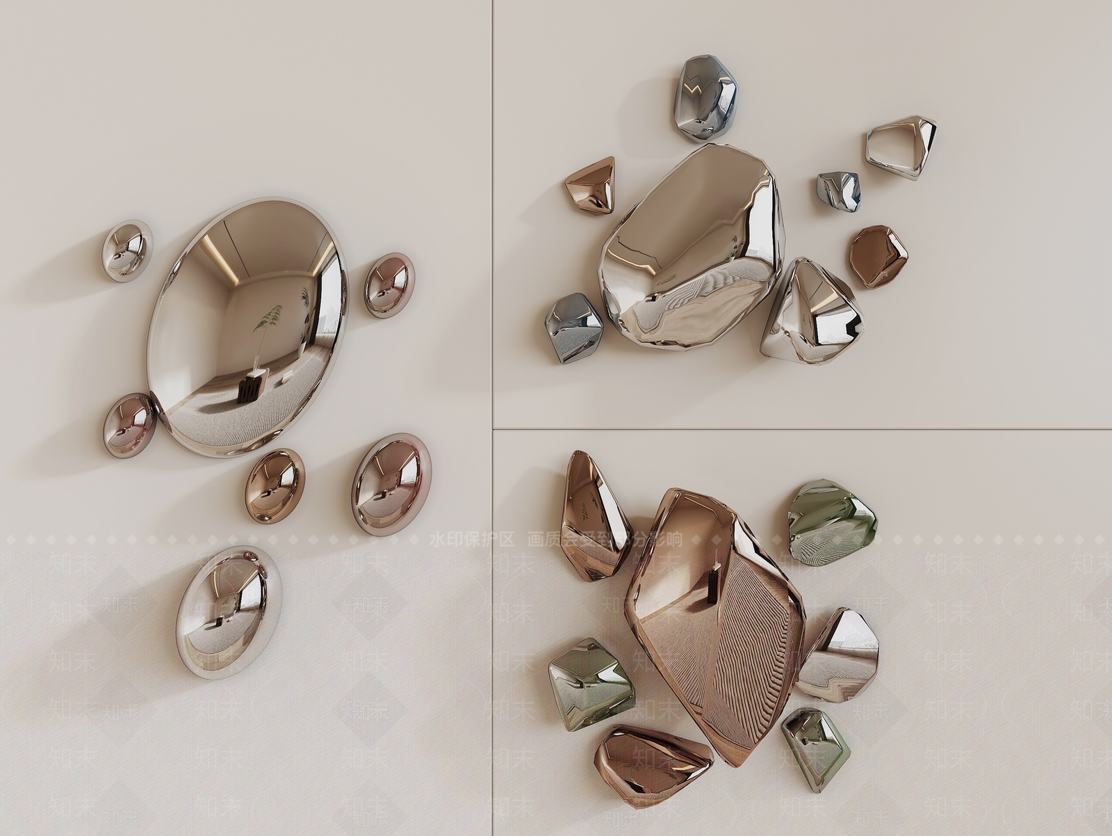 现代石头墙饰挂件SU模型下载【ID:1131400063】