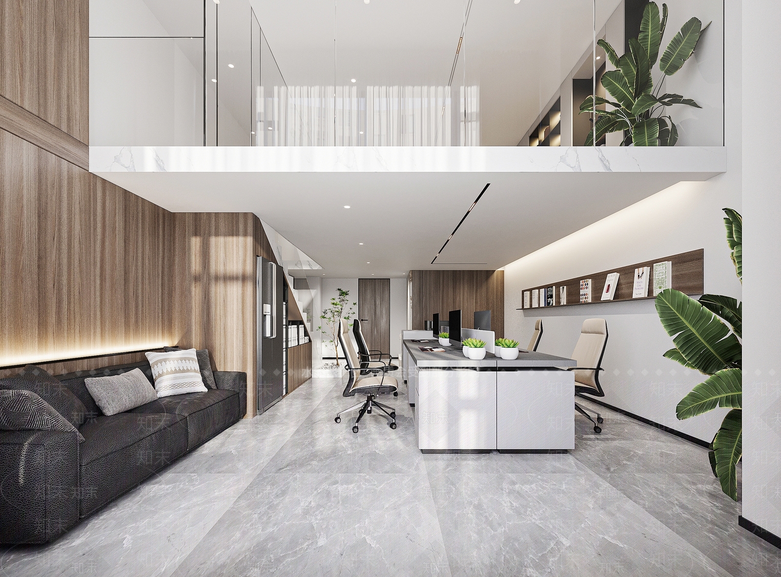 新中式LOFT复式公寓办公室3D模型下载【ID:1131410656】_知末3d模型网