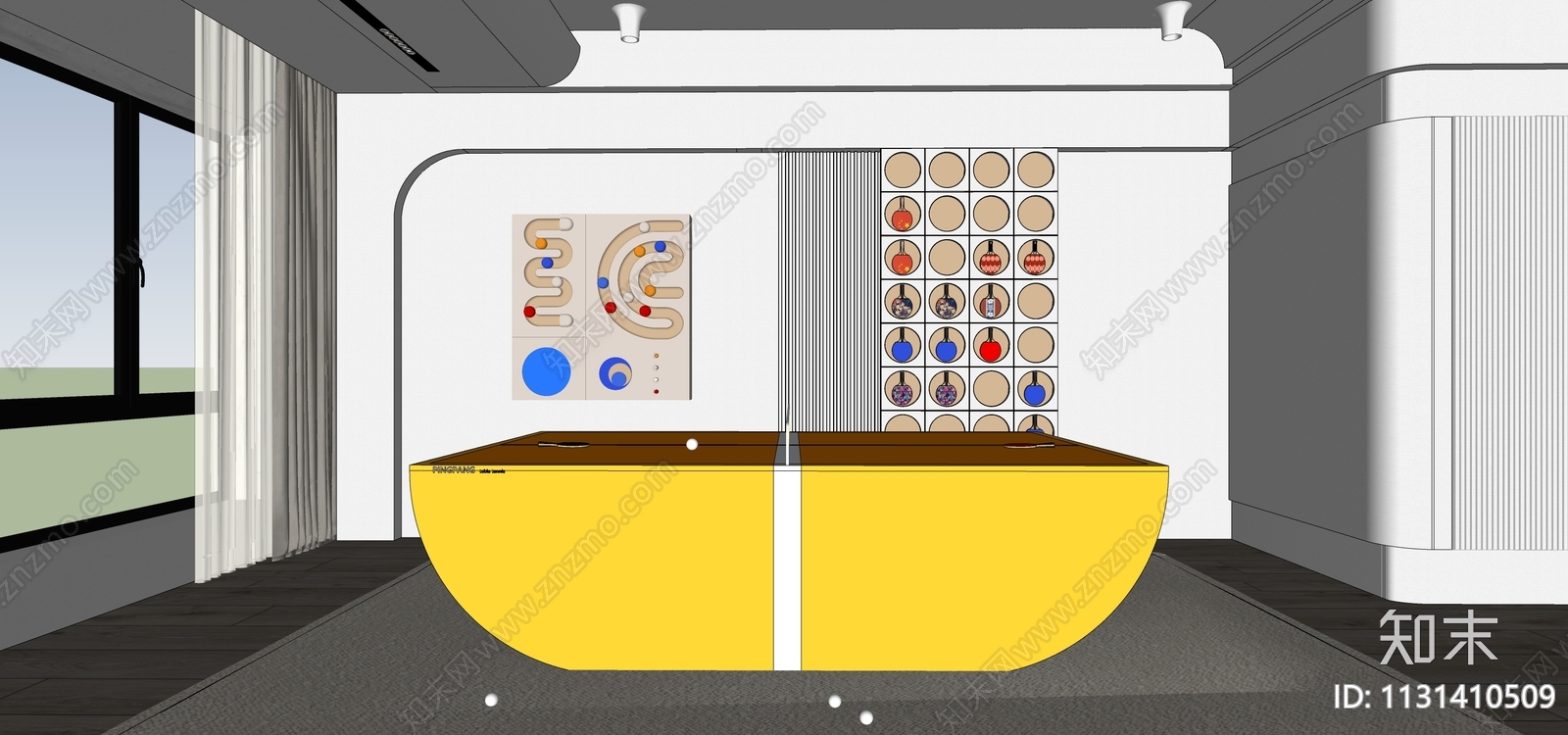 乒乓球台SU模型下载【ID:1131410509】