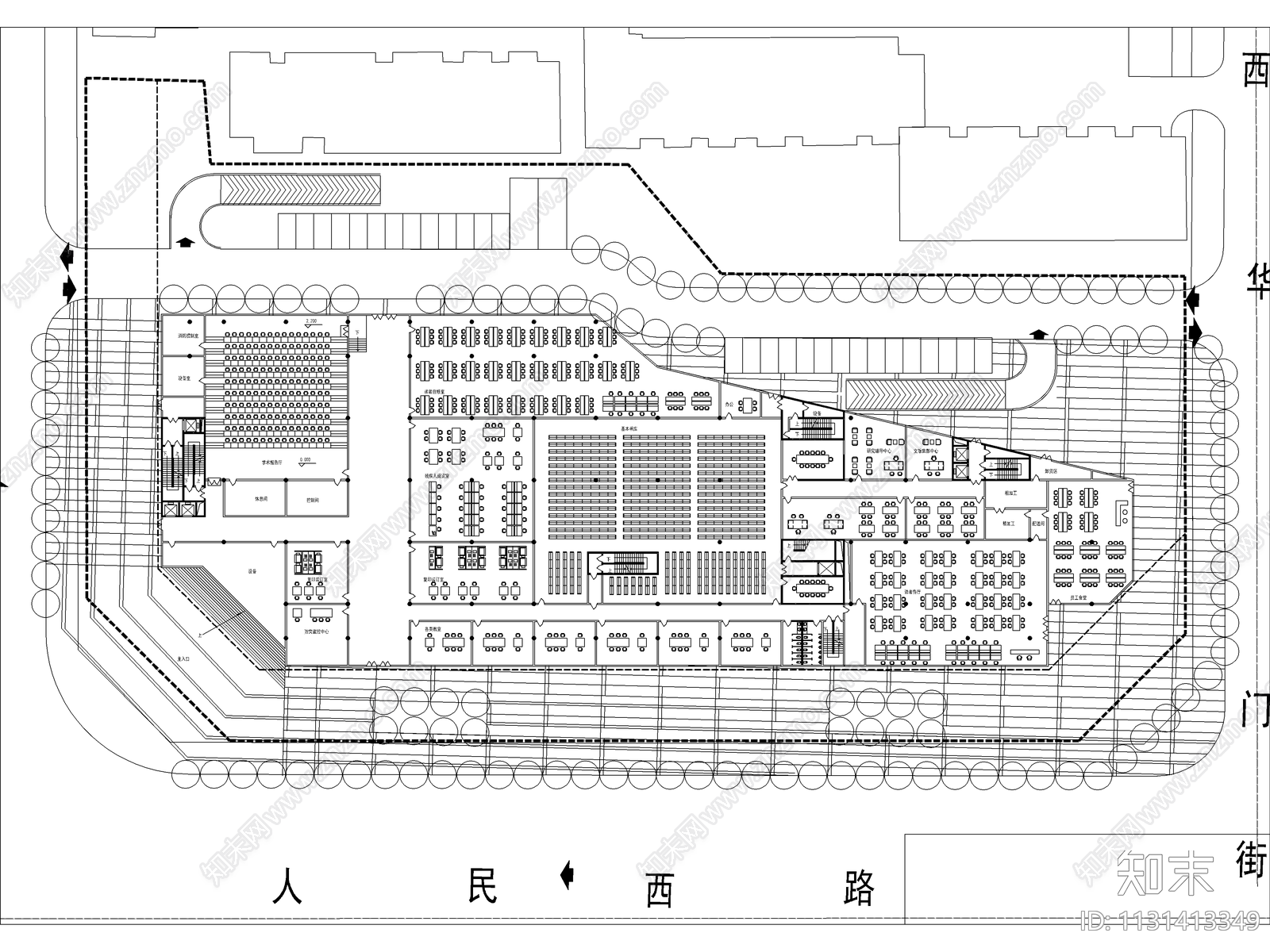 四川图书馆cad施工图下载【ID:1131413349】