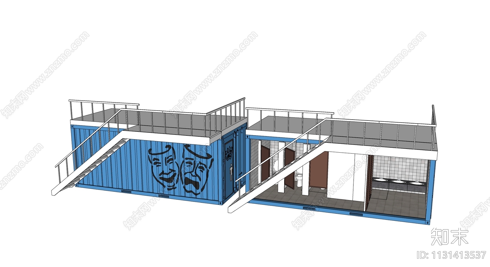 现代风格公共厕所SU模型下载【ID:1131413537】