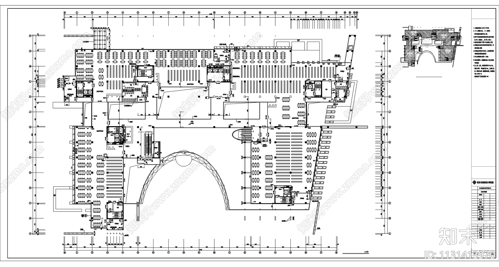 南京图书馆CADcad施工图下载【ID:1131413970】