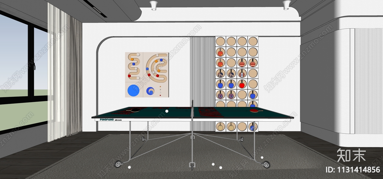 乒乓球台SU模型下载【ID:1131414856】
