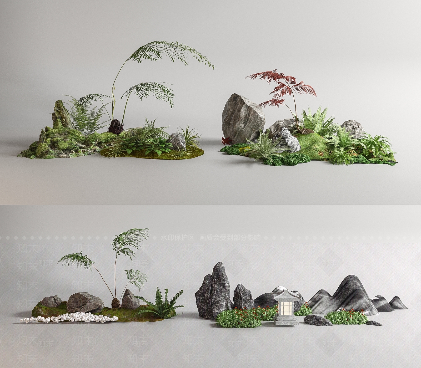 植物堆3D模型下载【ID:1131419919】