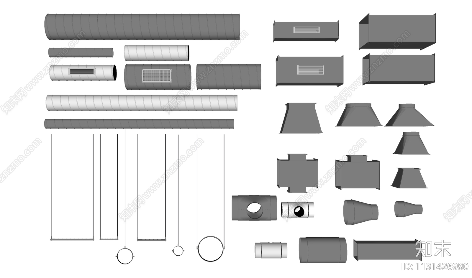 工业通风管道SU模型下载【ID:1131426980】
