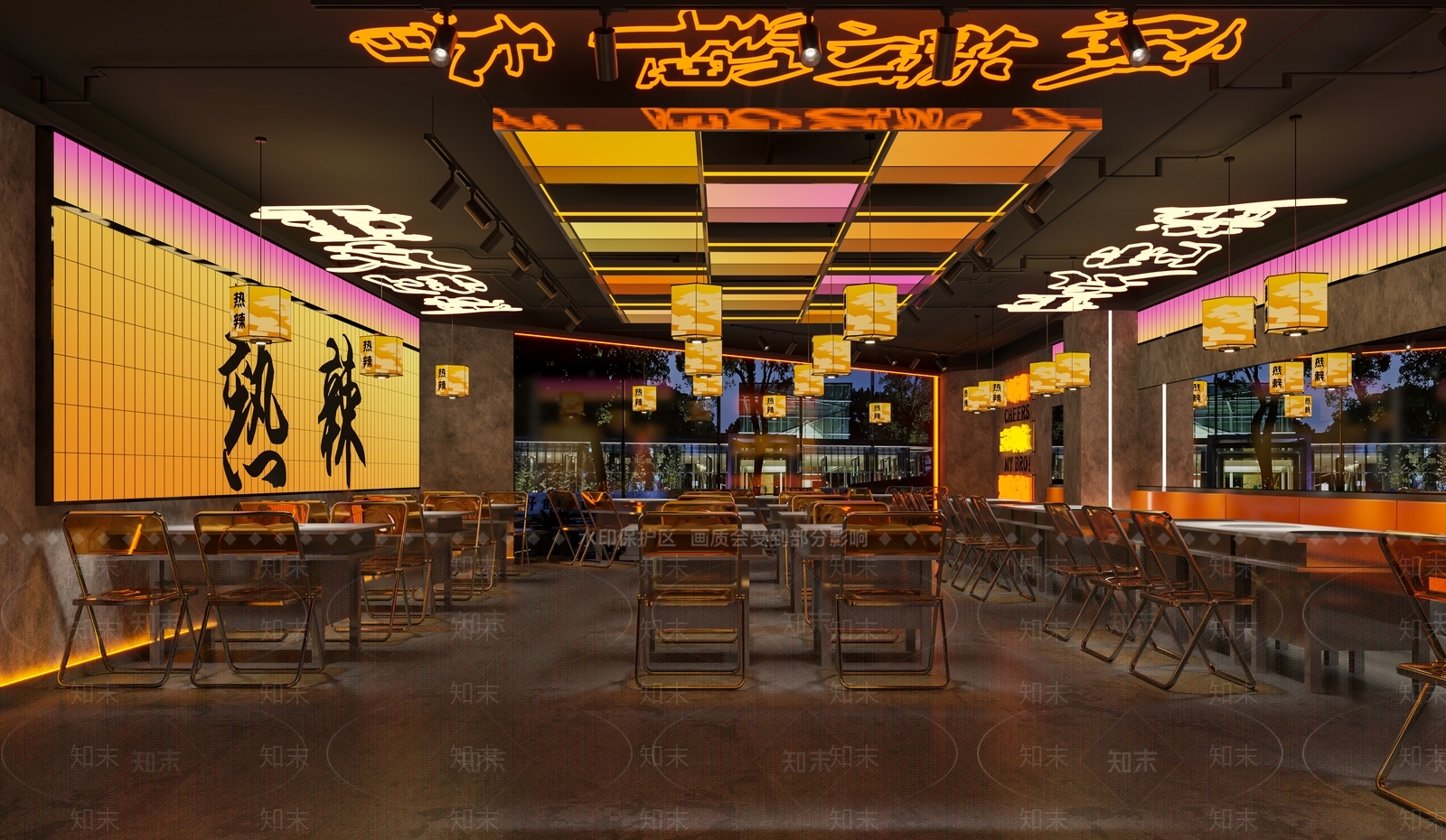 工业风火锅店3D模型下载【ID:1131428189】