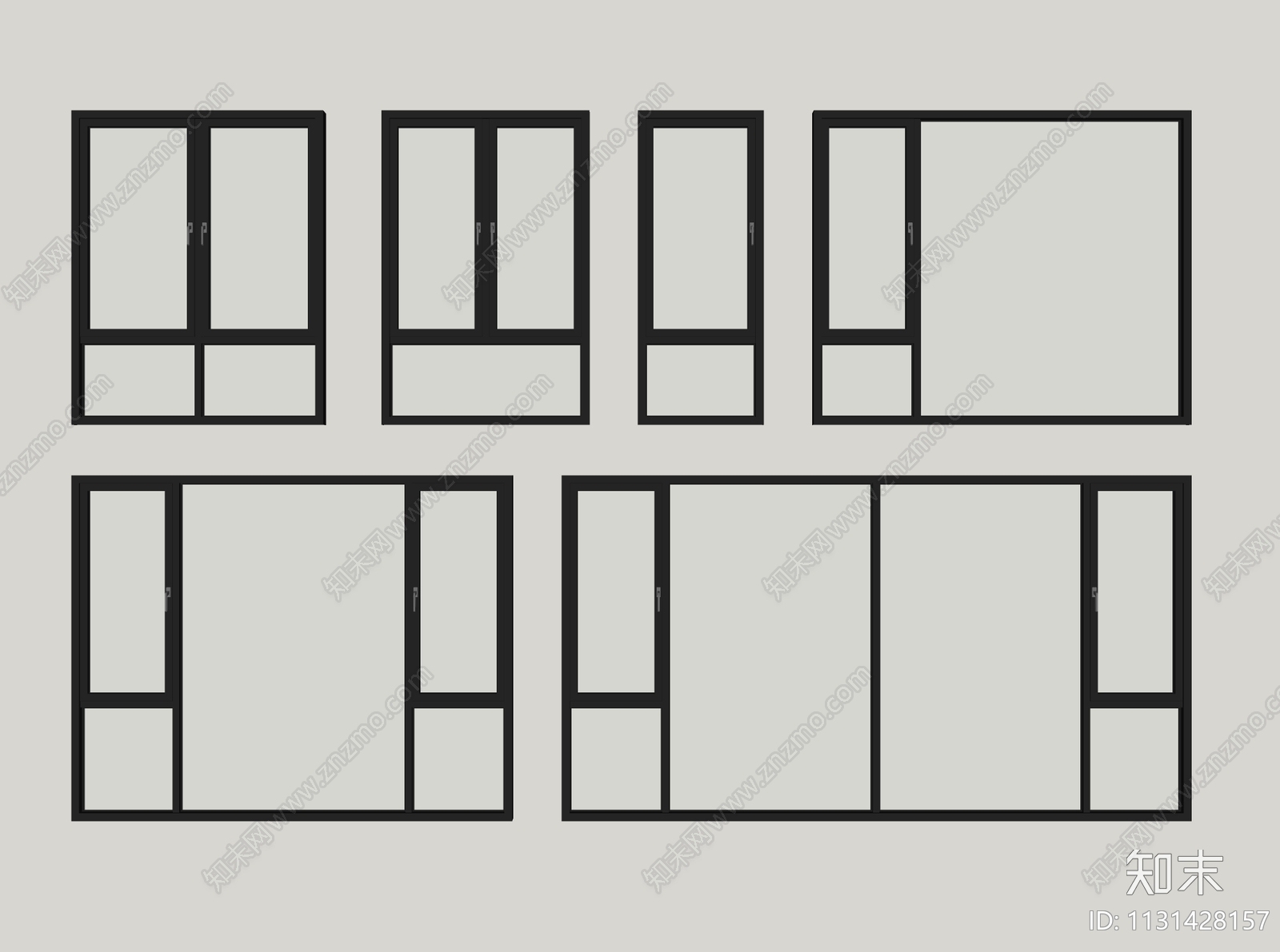 现代窗户SU模型下载【ID:1131428157】