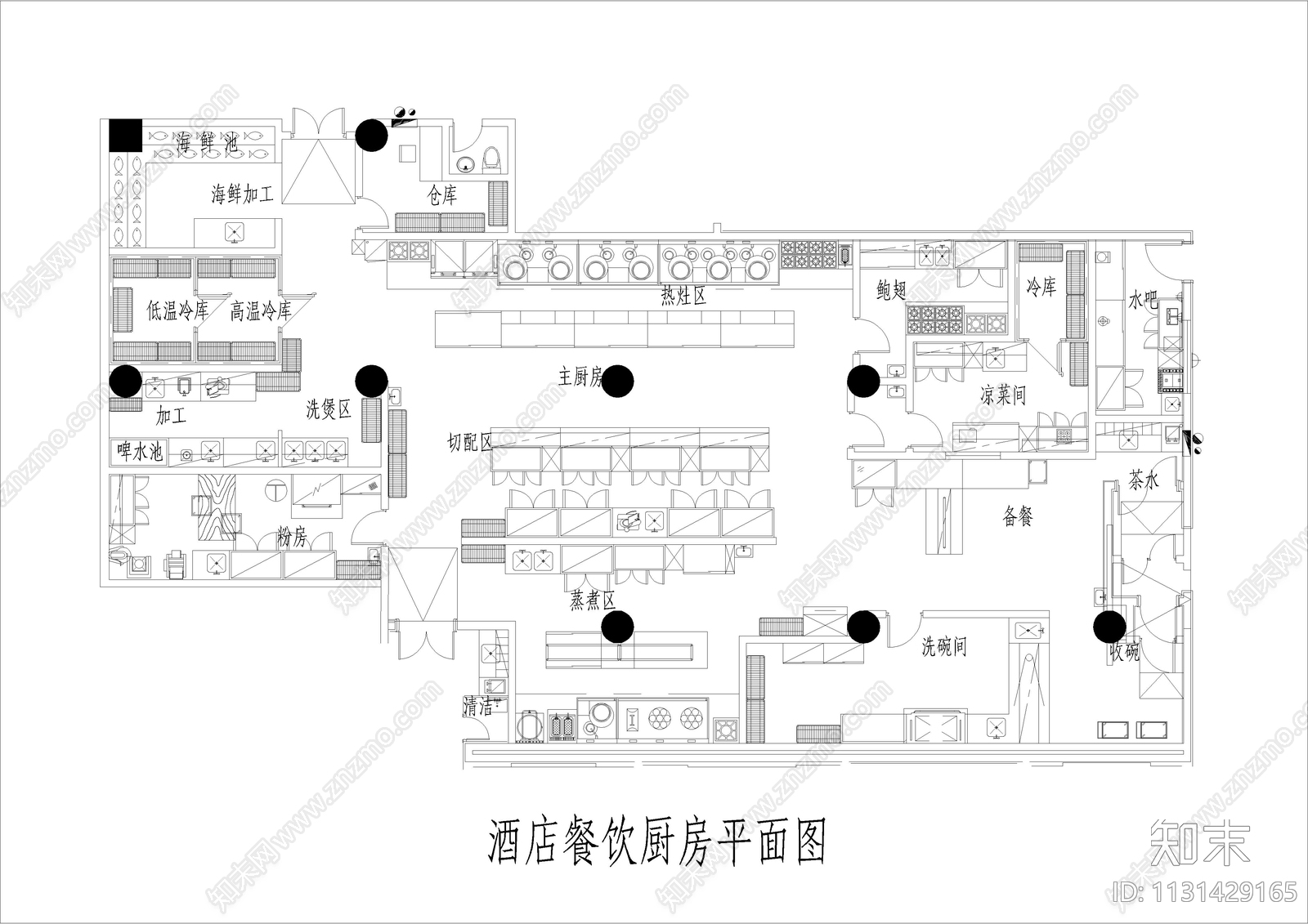 酒店餐饮空间平面方案cad施工图下载【ID:1131429165】