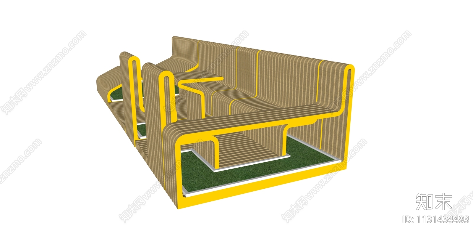 现代户外组合座椅SU模型下载【ID:1131434493】