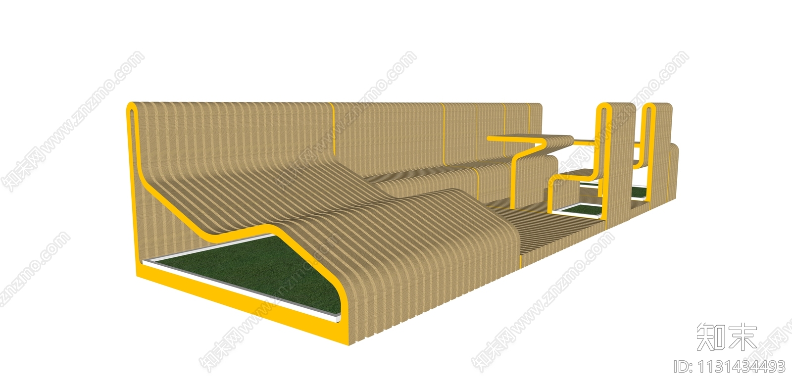 现代户外组合座椅SU模型下载【ID:1131434493】