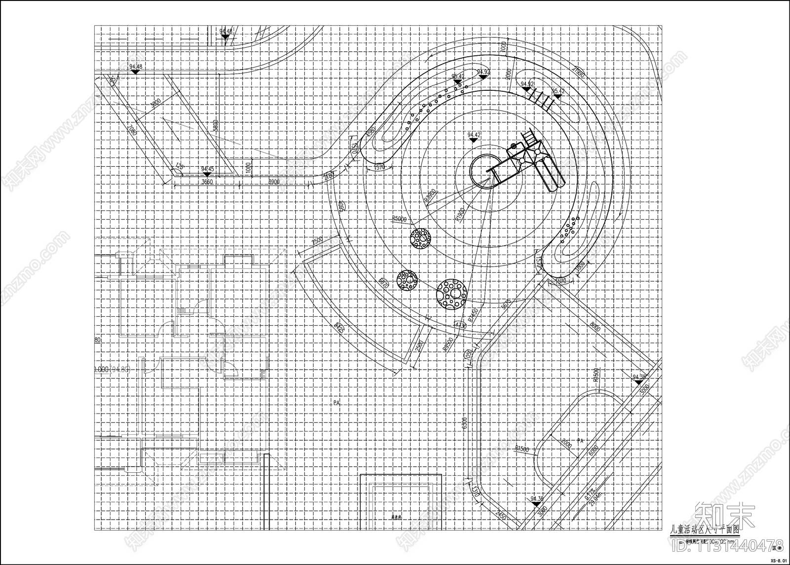 户外儿童活动场地平面图施工图下载【ID:1131440478】