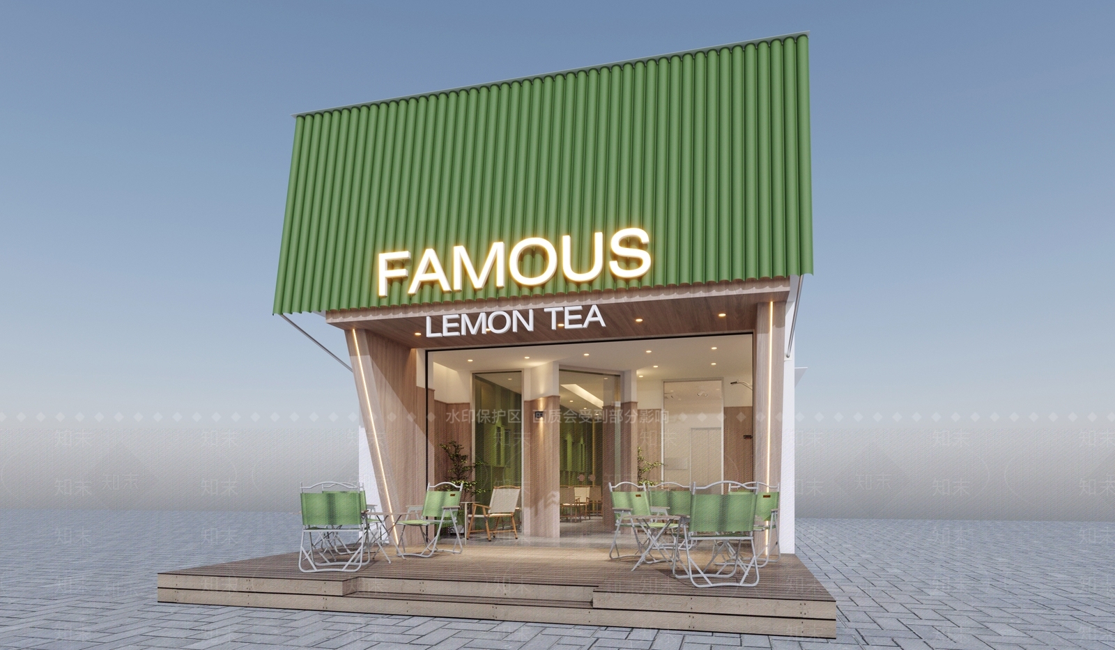 现代奶茶店3D模型下载【ID:1131445819】