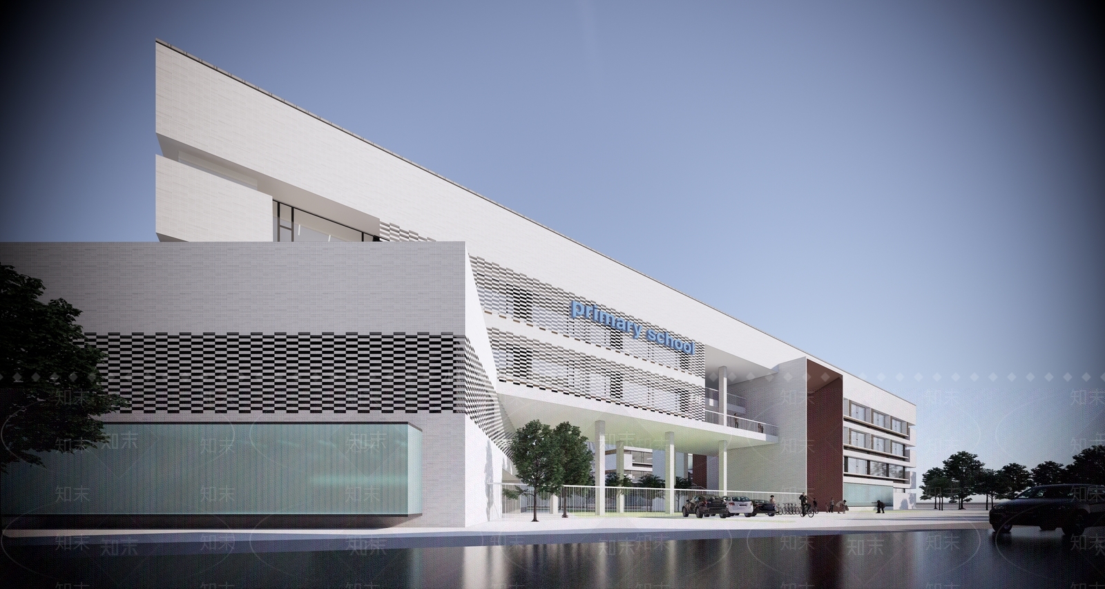学校建筑SU模型精品下载_SketchUp模型_知末网