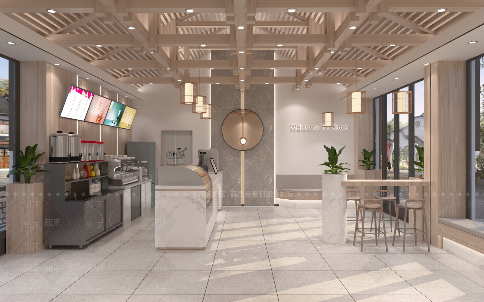 新中式奶茶店3D模型下载【ID:1131448823】