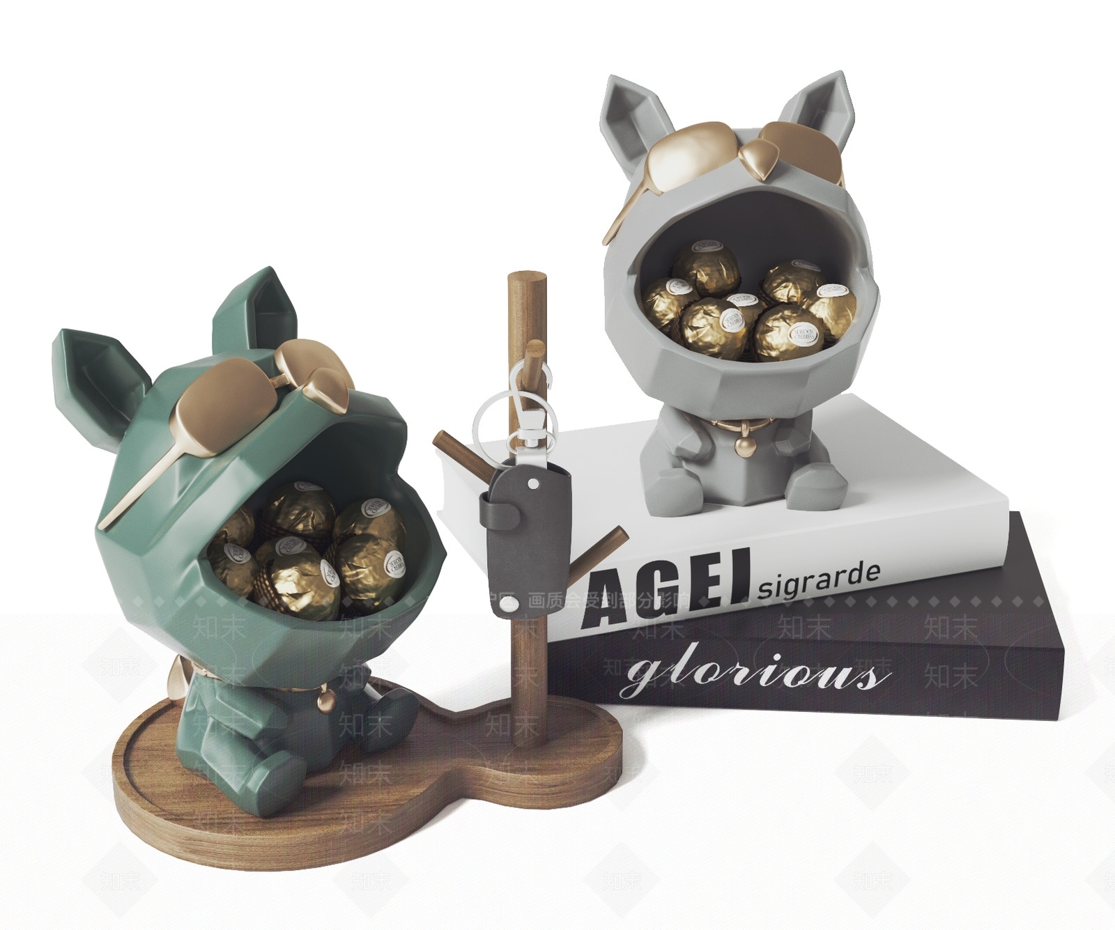 现代小狗收纳钥匙架3D模型下载【ID:1131449048】