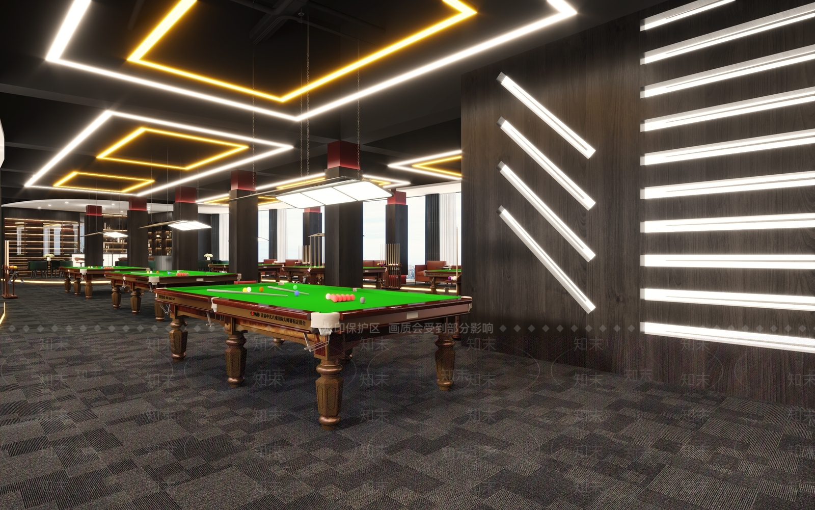 现代台球室3D模型下载【ID:1131452293】