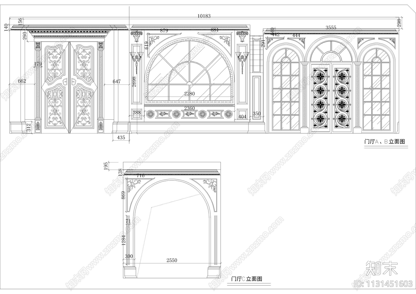 13张法式别墅护墙板cad施工图下载【ID:1131451603】