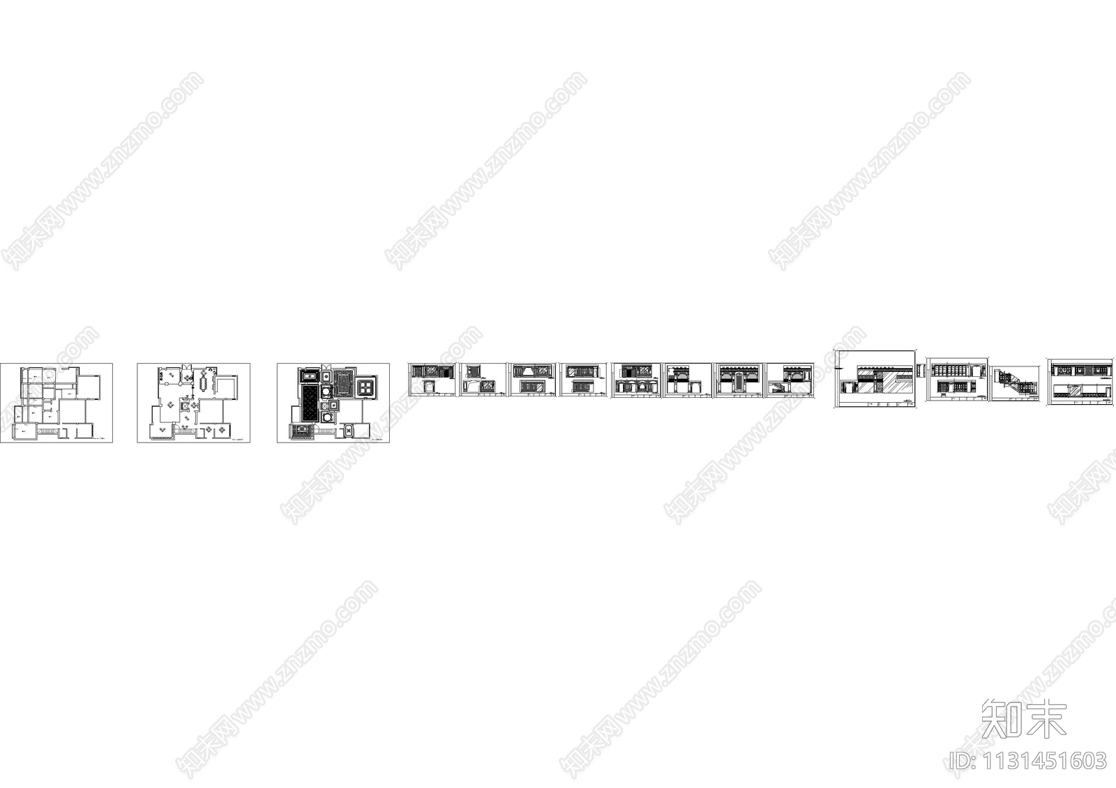 13张法式别墅护墙板cad施工图下载【ID:1131451603】