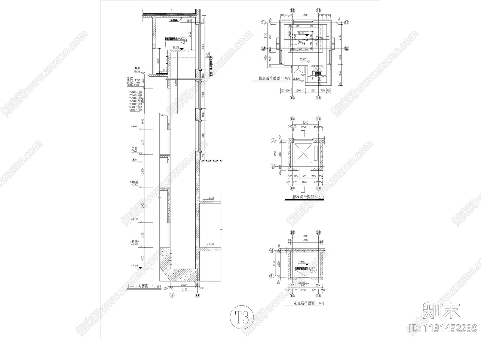 电梯大样图施工图下载【ID:1131452239】