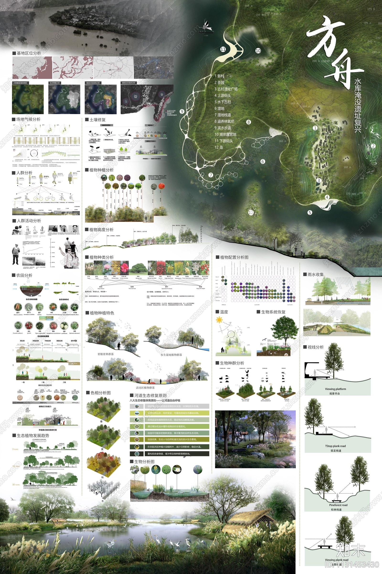 竞赛风建筑景观免抠PSD展板下载【ID:1131453430】