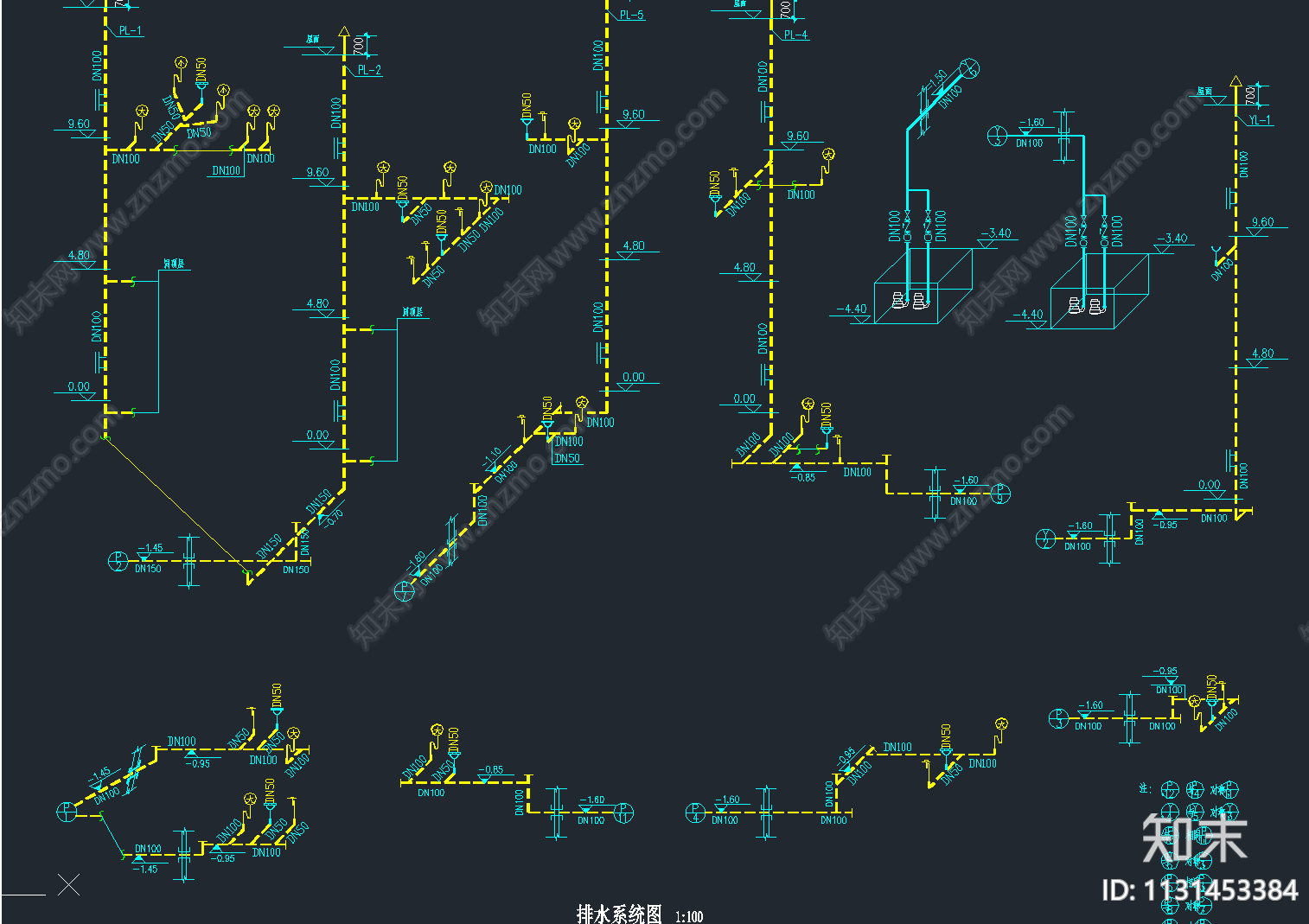 农贸市场给排水消防cad施工图下载【ID:1131453384】